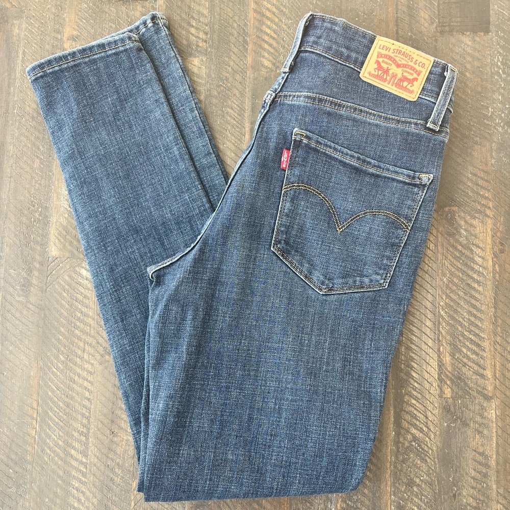 Levi's 721 Blue Skinny Slim Stretch Jeans High Waisted W29 L29